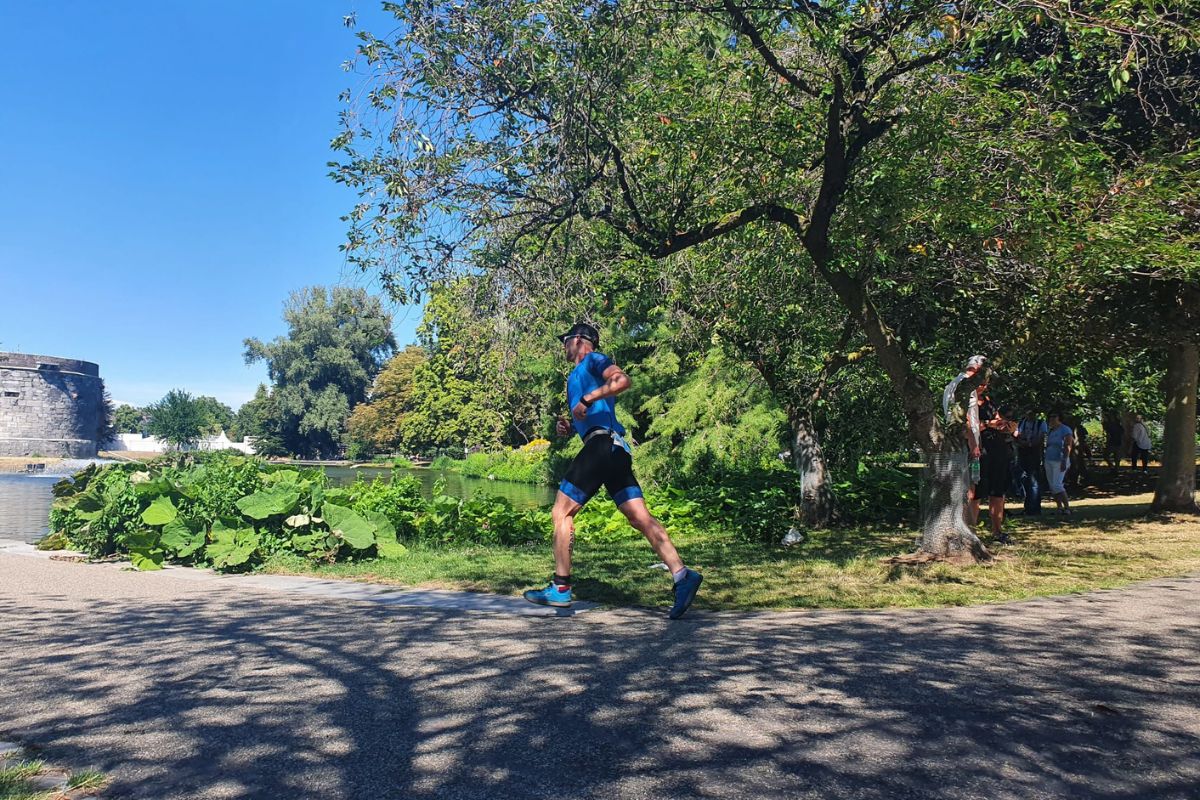 Athlete training or racing in the heat